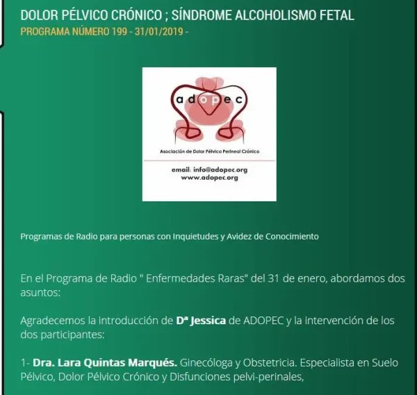 Podcast sobre Dolor Pélvico Crónico en Libertad FM